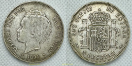 3911 ESPAÑA 1894 5 Pesetas Alfonso III - 1894 18-94 Madrid PG V - Collections