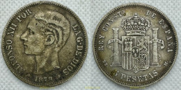 3913 ESPAÑA 1878 ALFONSO XII - 1878 *78 - EM M 5 PESETAS - Collections