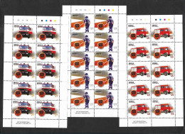 Angola Sapeurs-Pompiers Voitures Feuillets 10 Timbres 2004 **  Angola Firefighters Fire Engines 10 Stamps Sheetlets ** - Angola