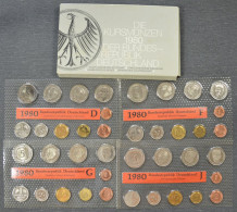 Deutschland • Kursmünzen 1980 DFGJ • Stempelglanz / UNC • Mint: 26'000 Ex. •  Kursmünzensatz / Set / KMS • [24-904] - Mint Sets & Proof Sets
