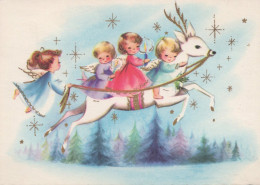 ENGEL WEIHNACHTSFERIEN Feiern & Feste Vintage Ansichtskarte Postkarte CPSM #PAH419.DE - Angels