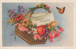 FLORES Vintage Tarjeta Postal CPSMPF #PKG066.ES - Flowers