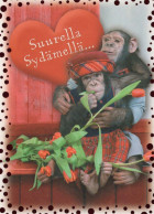 MONO Animales Vintage Tarjeta Postal CPSM #PBR988.ES - Monkeys