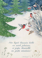 Buon Anno Natale UCCELLO Vintage Cartolina CPSM #PBM624.IT - New Year