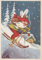 BABBO NATALE Buon Anno Natale Vintage Cartolina CPSM #PBL456.IT - Santa Claus