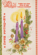 Buon Anno Natale CANDELA Vintage Cartolina CPSM #PAZ438.IT - New Year