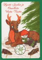 Buon Anno Natale GNOME Vintage Cartolina CPSM #PAY461.IT - Nouvel An