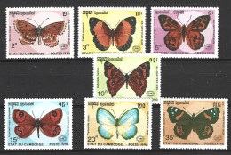 CAMBODGE. N°941-7 De 1990. Papillons. - Butterflies