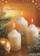 Buon Anno Natale CANDELA Vintage Cartolina CPSM #PAW202.IT - Nouvel An