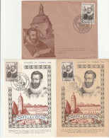 Journée Du Timbre 1946 1er Jour 29/6/46, 1 Enveloppe 2 Cartes, La  Flèche  Arras  Troyes. Cote 75€ - Lettres & Documents