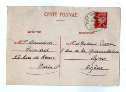 TB 4840 - 1942 - Entier Postal Type PETAIN - Melle PECNARD à PARIS / MP PONT SAINT PIERRE / Pour M. PERRON à LYON - Cartes Postales Types Et TSC (avant 1995)