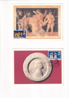 REPUBBLICA SAN MARINO 2001 MAXIMUN CARD SERIE COMPLETA 2 CARTOLINE CELEBRAZIONI MALATESTIANE - FDC
