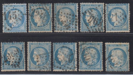 Cérès   N° 37 X 10 - Cote : 150 € - 1870 Beleg Van Parijs