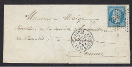 PARIS 24 Mars 1864 ETOILE EVIDEE, Cachet Type 18,Aff 20c N° 22, Très Belle - 1849-1876: Classic Period