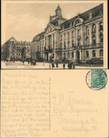 Karlsruhe Strassen Partie Belebt An Der Hauptpost Post Gebäude 1912 - Karlsruhe