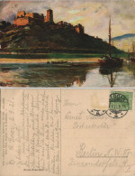 Sankt Goar Künstlerkarte Künstler H. Hoffmann: Burgruine Rheinfels 1921 - St. Goar