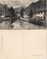 Ansichtskarte Oberammergau Wohnhaus Dorf Partie Am Mühlbach 1910 - Oberammergau