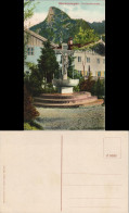 Oberammergau Partie Am Christusbrunnen, Brunnen Anlage Color Ansicht 1910 - Oberammergau