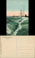 Ansichtskarte Cuxhaven Hafen Mit Telegrafen-Station Bei Sturmflug 1910 - Cuxhaven