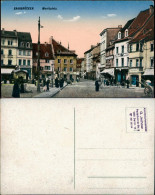 Ansichtskarte Saarbrücken Marktplatz Belebt, Diverse Geschäft & Lokale 1905 - Saarbruecken