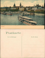 Mainz Panorama-Ansicht Promenade Schiffe Rhein Anlegestelle 1910 - Mainz