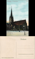Ansichtskarte Flensburg Strassen Partie A.d. St. Nicolai-Kirche (Church) 1910 - Flensburg
