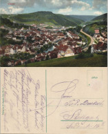 Ansichtskarte Calw Stadtblick - Bahnstrecke 1915 - Calw