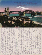 Ansichtskarte Köln Hohenzollernbrücke Rhein-Schiffe 1920 - Köln