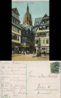 Frankfurt Am Main Saalgasse Stadtteilansicht Mit Lokalen & Denkmal 1911 - Frankfurt A. Main