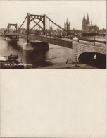 Köln Rheinbrücke Hängebrücke Stadt Panorama Am Rhein Echtfoto-AK 1920 - Koeln