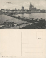 Köln Panorama-Ansicht Gesamtansicht Mir Rhein Behelfsbrücke 1910 - Köln