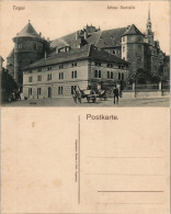 Torgau Mann Mit Fuhrwerk, Strassen Ansicht Schloss Hartenfels 1910 - Torgau