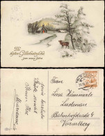 Ansichtskarte  Glückwunsch - Neujahr/Sylvester Winterlandschaft Hirsch 1929 - Nouvel An