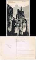 Ansichtskarte Bad Schandau Schrammsteine Auf Dem Dreifingerturm 1919 - Bad Schandau