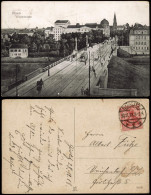 Postcard Posen Poznań Theaterbrücke, Straßenbahn - Stellwerk 1928 - Poland