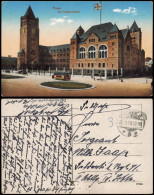 Postcard Posen Poznań Schloß, Straßenbahn 1918  Gel. Feldpoststempel Posen - Poland