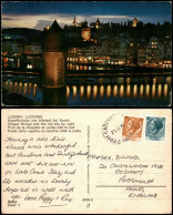 Ansichtskarte Luzern Lucerna Stadt In Der Abenddämmerung 1968 - Autres & Non Classés