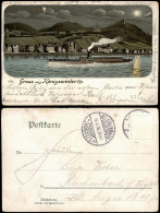 Ansichtskarte Königswinter Mondschein, Litho AK Rheindampfer 1906 - Koenigswinter
