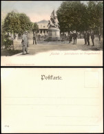 Ansichtskarte Aachen Männer Vor, Kriegerdenkmal - Bahnhof 1909 - Aachen