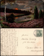 Ansichtskarte  Stimmungsbilder Natur, Sonnenuntergang Heide 1910 - Unclassified