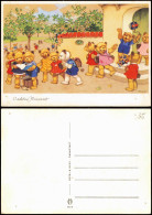 Teddybären Tiere  Menschen (Künstlerkarten) Andromorphische Karten Ferien 1973 - Andere & Zonder Classificatie