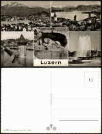 Ansichtskarte Luzern Lucerna Mehrbildkarte Mit 5 Echtfoto-Ansichten 1960 - Autres & Non Classés