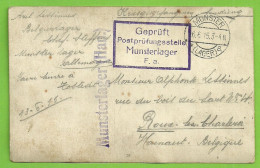 Foto-kaart / Kriegsgefangenen-sendung Van MUNSTER Naar ROUX (4287 - Prisonniers