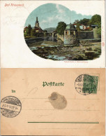 Ansichtskarte Bad Kreuznach Kauzenburg U. Nahebrücke 1900 Passepartout - Bad Kreuznach