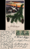 Ansichtskarte  Grußkarte Weihnachten (Christmas) Winter Landschaft 1917 - Autres & Non Classés