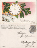 Ansichtskarte  Glückwunsch Neujahr Sylvester Landschaft Mit "12 Uhr" 1906 - Nouvel An