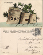 Ansichtskarte  Neujahr/Sylvester - Geldsäcke Tannenzweige 1905 - Nouvel An
