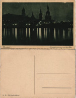 Ansichtskarte Dresden Nachtstimmung An Der Elbe Stadt Panorama Bei Nacht 1930 - Dresden