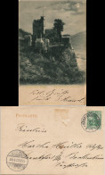 Bingen Rhein Burg Rheinstein B. Mondschein Gel. Ankunftsstempel Bockenheim 1902 - Bingen