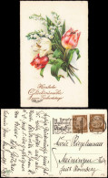 Ansichtskarte  Glückwunsch Geburtstag Birthday Tulpen Und Märzenbecher 1938 - Anniversaire